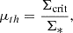 $$ \mu _{th} = \frac {\Sigma _{\mathrm {crit}}}{\Sigma _*}, $$