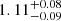 $ 1.11^{+0.08}_{-0.09} $