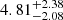 $ 4.81_{-2.08}^{+2.38} $