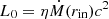 $ L_0 = \eta {\dot {M}}(r_{\mathrm {in}}) c^2 $