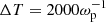 $ \Delta T = 2000\omega_{\mathrm{p}}^{-1} $