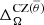 $ \Delta_\Omega^{\mathrm{CZ} (\overline{\theta})} $