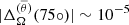 $ |\Delta_\Omega^{(\overline{\theta})}(75\circ)| \sim 10^{-5} $