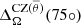 $ \Delta_\Omega^{\mathrm{CZ}(\overline{\theta})}(75\circ) $