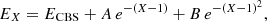 $$ E_{X} = E_{\mathrm {CBS}} + A \, e^{-(X-1)} + B \, e^{-(X-1)^2}, $$