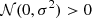 $ {\cal {{N}}}(0,\sigma ^2)>0 $