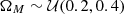 $ \Omega _M\sim {\cal {{U}}}(0.2, 0.4) $