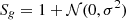 $ S_g = 1+{\cal {{N}}}(0,\sigma ^2) $