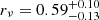 $ r_\nu = 0.59^{+0.10}_{-0.13} $