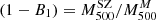 $ (1-B_1) = M^{\mathrm{SZ}}_{500}/M^{M}_{500} $