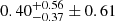 $ 0.40^{+0.56 }_{-0.37} \pm 0.61 $