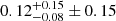 $ 0.12^{+0.15 }_{-0.08} \pm 0.15 $