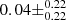 $ 0.04\pm _{0.22}^{0.22} $