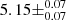 $ 5.15\pm ^{0.07}_{0.07} $