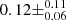$ 0.12\pm ^{0.11}_{0.06} $