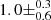 $ 1.0\pm ^{0.3}_{0.6} $