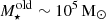 $ M_{\star}^{\mathrm{old}} \sim 10^5\,\mathrm{M}_{\odot} $