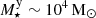 $ M_{\star}^{\mathrm{y}} \sim 10^4\,\mathrm{M}_{\odot} $