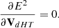 Mathematical equation: $$ \begin{aligned} \frac{\partial {E^2}}{\partial \mathbf{{V}}_{dHT}}&=0. \end{aligned} $$