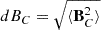 Mathematical equation: $ {dB_C}=\sqrt{\langle\mathbf{B}_C^2\rangle} $