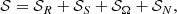 $$ \begin{aligned} \mathcal{S} = \mathcal{S} _R + \mathcal{S} _S + \mathcal{S} _\Omega + \mathcal{S} _N, \end{aligned} $$