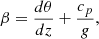 $$ \begin{aligned} \beta = \frac{d \theta }{dz} + \frac{c_p}{g}, \end{aligned} $$