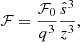 $$ \begin{aligned} \mathcal{F} =\frac{\mathcal{F} _0}{q^3}\frac{\hat{s}^3}{z^3}, \end{aligned} $$