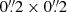 Mathematical equation: $ 0{{\overset{\prime\prime}{.}}}2 \times 0{{\overset{\prime\prime}{.}}}2 $