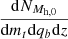 Mathematical equation: $ \frac{\mathrm{d}N_{M_{\mathrm{h,0}}}}{\mathrm{d}m_t \mathrm{d}q_b \mathrm{d}z} $