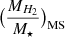 Mathematical equation: $ \big(\frac{M_{H_2}}{M_\star}\big)_{\mathrm{MS}} $