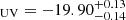 Mathematical equation: $ _{\mathrm{UV}} = -19.90^{+0.13}_{-0.14} $