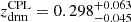 Mathematical equation: $$ \begin{aligned} z_{\rm drm}^\mathrm{CPL}&= 0.298^{+0.063}_{-0.045}\, \end{aligned} $$