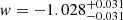 Mathematical equation: $ w=-1.028^{+0.031}_{-0.031} $