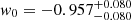 Mathematical equation: $ w_0=-0.957^{+0.080}_{-0.080} $
