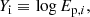 Mathematical equation: $$ \begin{aligned} Y_{\rm i} \equiv&\, \log E_{\mathrm{p},i},\end{aligned} $$