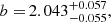 Mathematical equation: $$ \begin{aligned} b=&\,2.043_{-0.055}^{+0.057},\end{aligned} $$