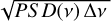 Mathematical equation: $\[\sqrt{P S ~D(\nu) ~\Delta\nu}\]$