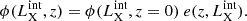 Mathematical equation: $$ \begin{aligned} \phi (L_{\rm X}^\mathrm{int}, z) = \phi (L_{\rm X}^\mathrm{int}, z = 0)~e(z,L_{\rm X}^\mathrm{int}). \end{aligned} $$