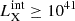 Mathematical equation: $ L_{\mathrm{X}}^{\mathrm{int}} \geq 10^{41} $