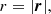 Mathematical equation: $$ \begin{aligned} r&= |\boldsymbol{r}|,\end{aligned} $$