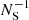 Mathematical equation: $ N^{-1}_{\mathrm{S}} $