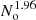 Mathematical equation: $ N^{1.96}_{\mathrm{o}} $