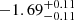 $ -1.69^{+0.11}_{-0.11} $
