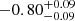 $ -0.80^{+0.09}_{-0.09} $