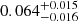 $ 0.064^{+0.015}_{-0.016} $