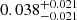 $ 0.038^{+0.021}_{-0.021} $