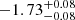 $ -1.73^{+0.08}_{-0.08} $