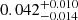 $ 0.042^{+0.010}_{-0.014} $