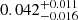 $ 0.042^{+0.011}_{-0.016} $