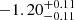 $ -1.20^{+0.11}_{-0.11} $